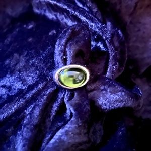 Gold Ring w/ Green Stone Sz. 7 - from Paris